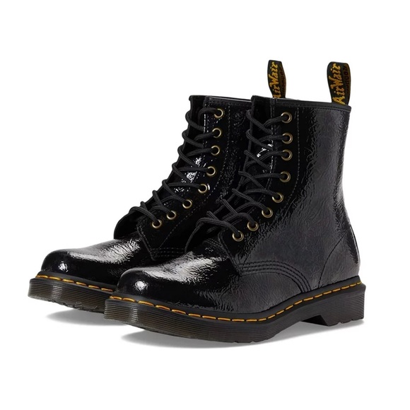 Dr. Martens Shoes - Dr Martens 1460 lace up boots patent leather distressed black NEW